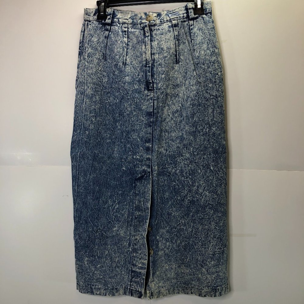 Vintage 80's Prezzia Stone Wash Pencil Skirt M